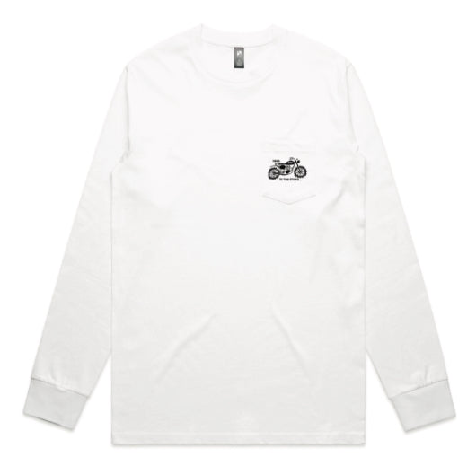 Long sleeve white cotton - Head to the Storm - T-shirt