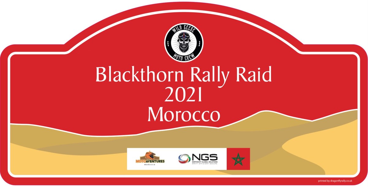 Blackthorn Rally Raid 2021 Morocco plate